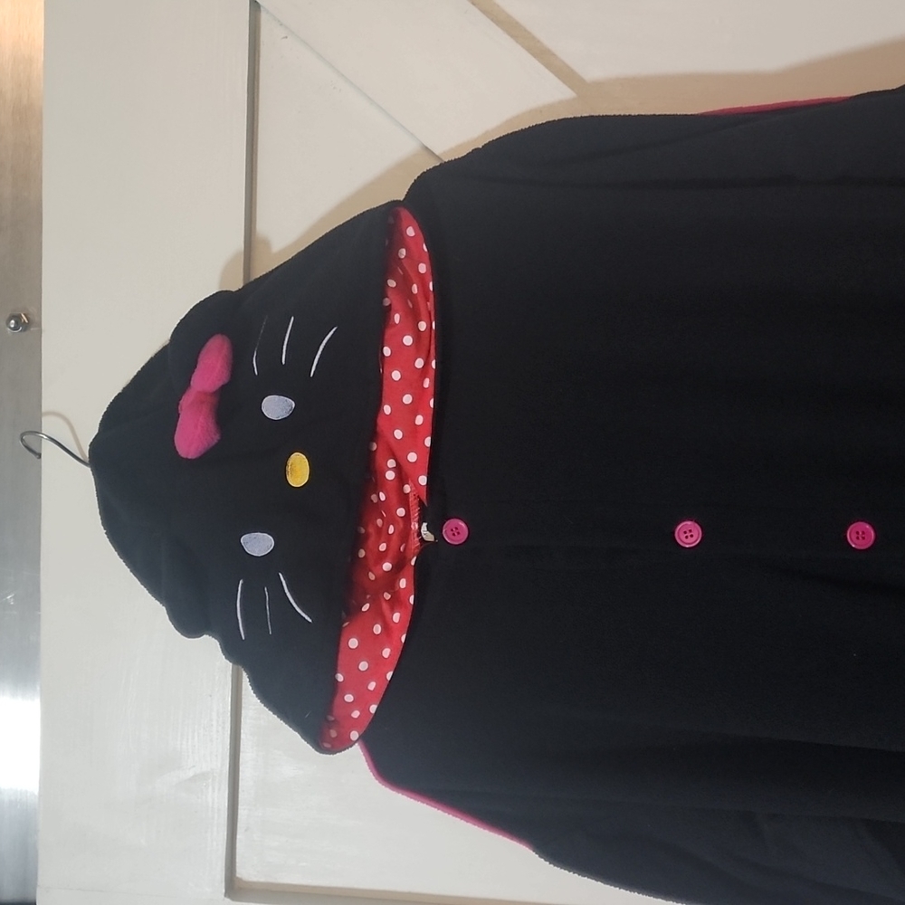 ADULT XL Sanrio style Hello Kitty Button-Up Onesie.